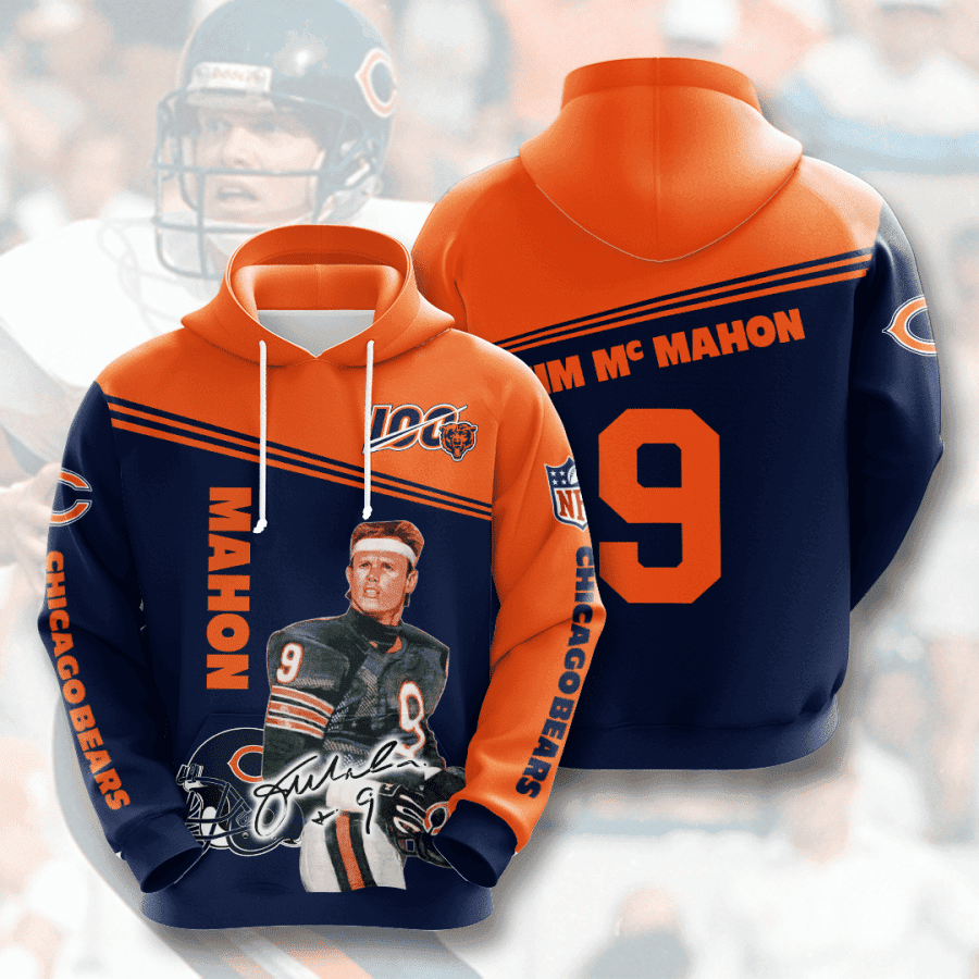 Chicago Bears Jim McMahon 9 Hoodie  Zip Hoodie