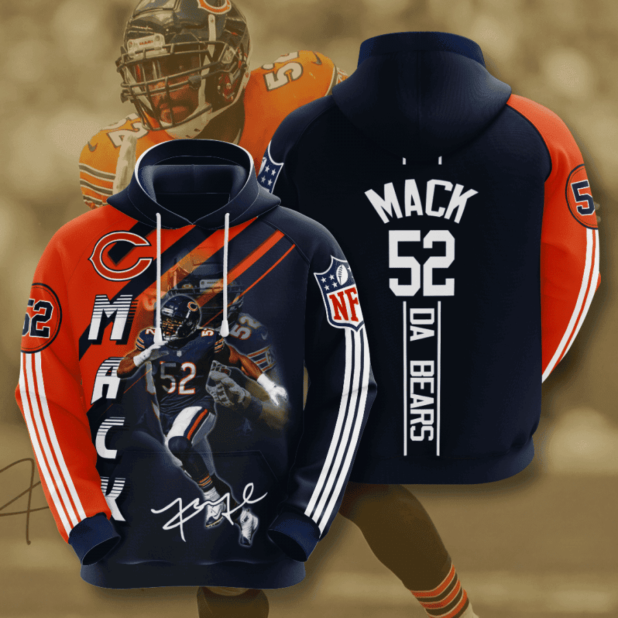 Chicago Bears Khalil Mack Hoodie  Zip Hoodie
