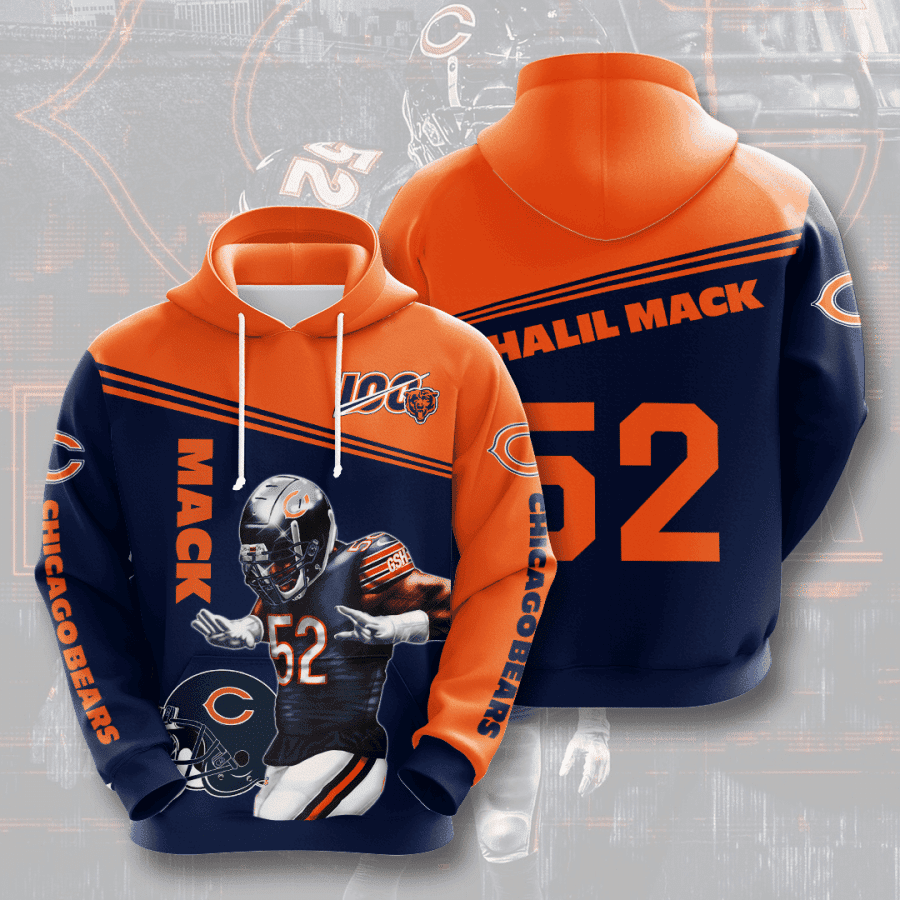 Chicago Bears Mack 52 Hoodie  Zip Hoodie Version 1505