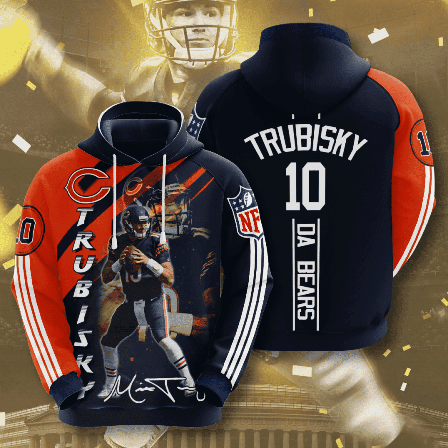 Chicago Bears MITCHELL TRUBISKY Hoodie  Zip Hoodie