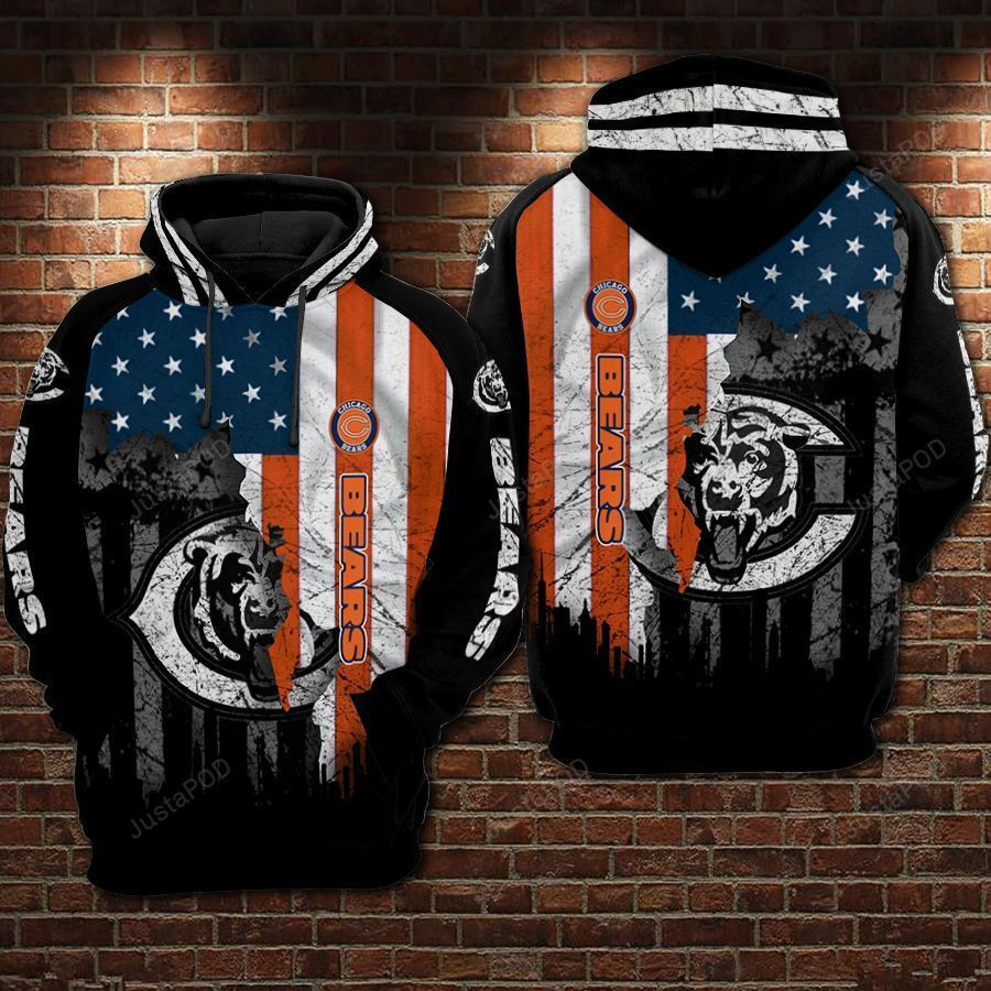 Chicago Bears Nfl Football Flag American Hoodie Zip Hoodie