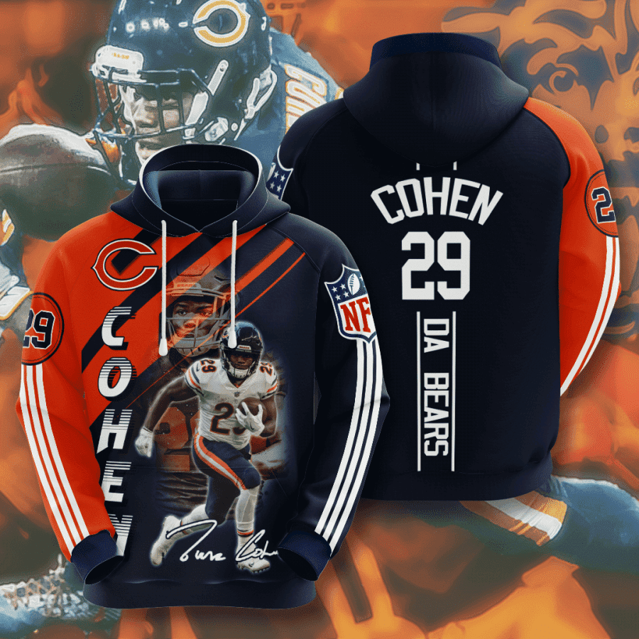 Chicago Bears TARIK COHEN Hoodie  Zip Hoodie