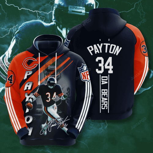 Chicago Bears Walter Payton Hoodie  Zip Hoodie