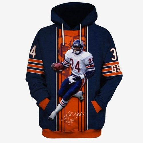 Chicago Bears Walter Payton NFL Football Hoodie Zip Hoodie