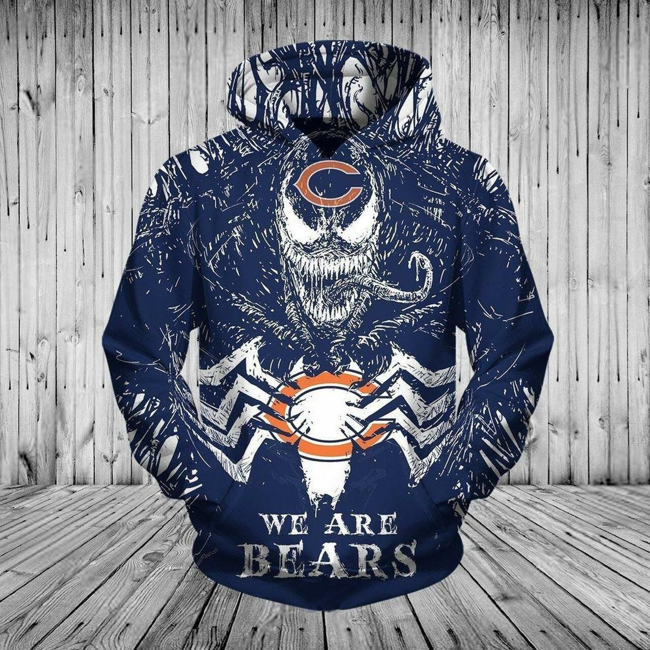 Chicago Bears We Are Bears Venom Hoodie  Zip Hoodie