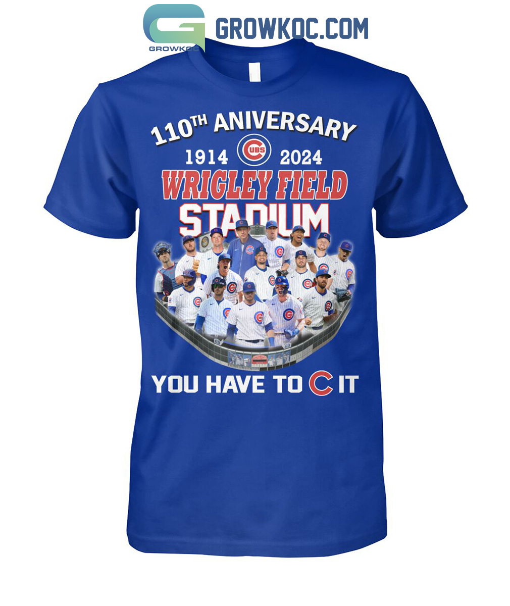 Chicago Cubs 110th Anniversary 1914 2024 Wrigley Field Stadium T Shirt