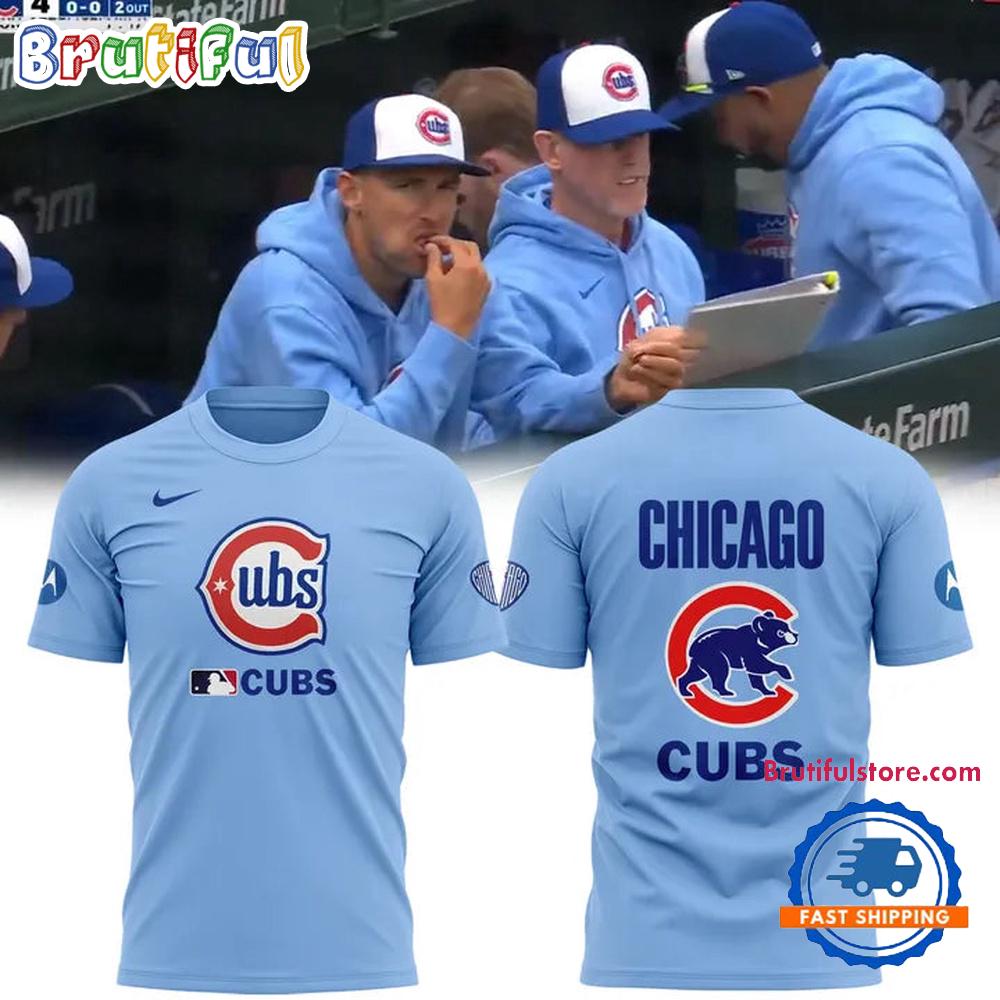 Chicago Cubs 2025 MLB New Season Light Blue T Shirt