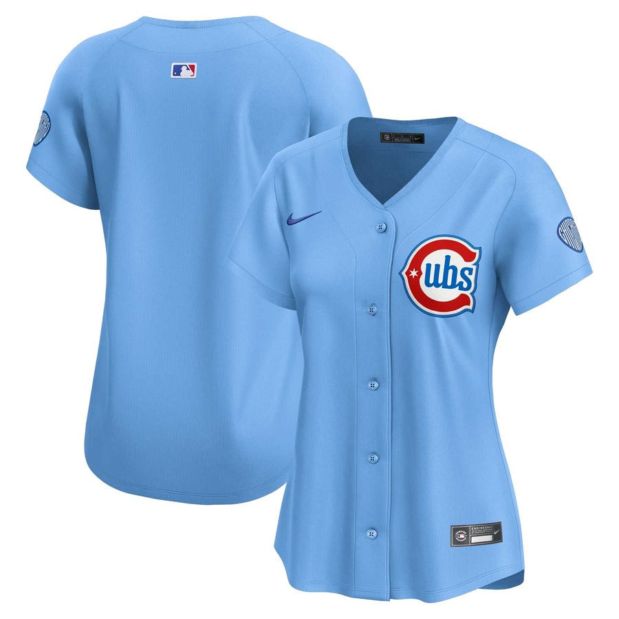 Chicago Cubs Alternate Light Blue Womenâ€™s Jersey MLB Chicago Cubs New Uniforms Merch