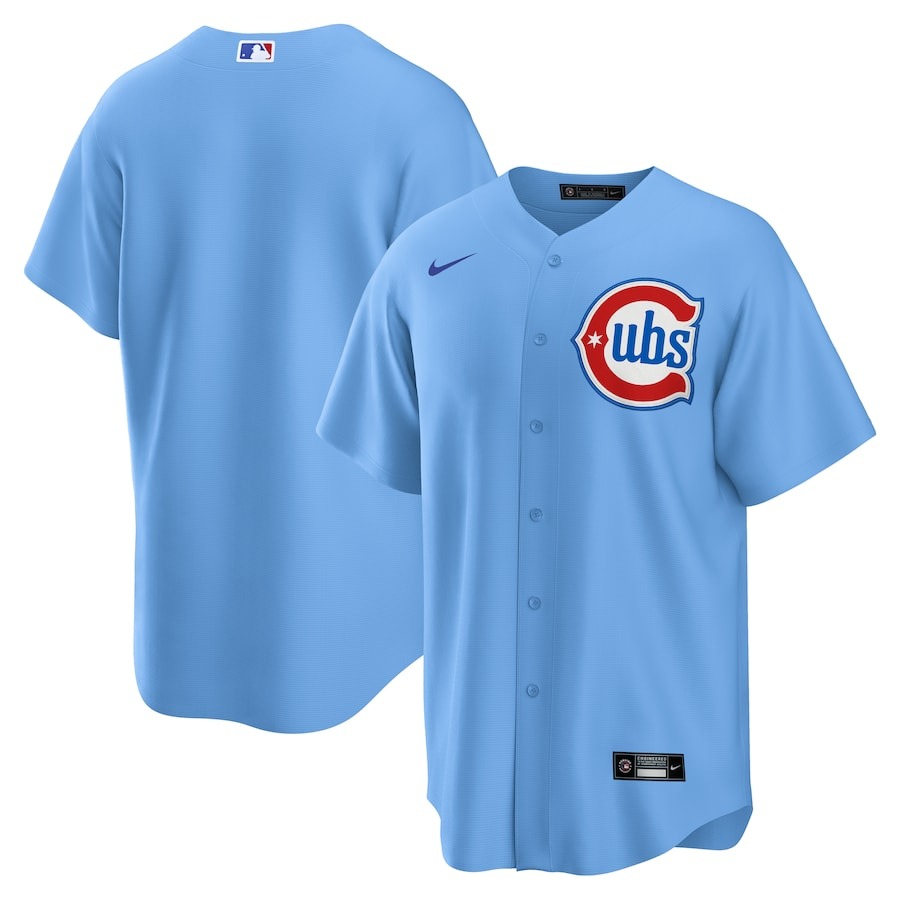 Chicago Cubs Baby Blue 2nd Alternate Jersey Baseball Fatherâ€™s Day Gifts