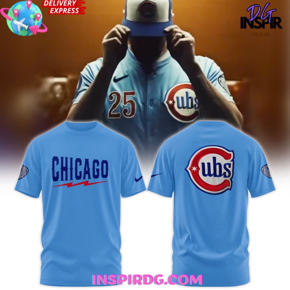 Chicago Cubs Blue Alternate Uniform 2025 T-Shirt Gift For Sport Music Fans