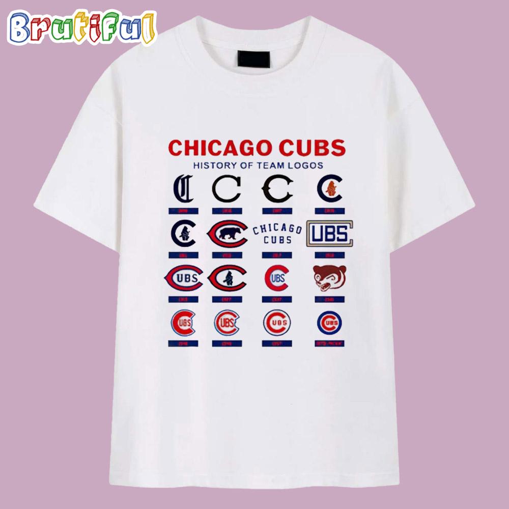 Chicago Cubs History Of Team Logos 2025 T Shirt