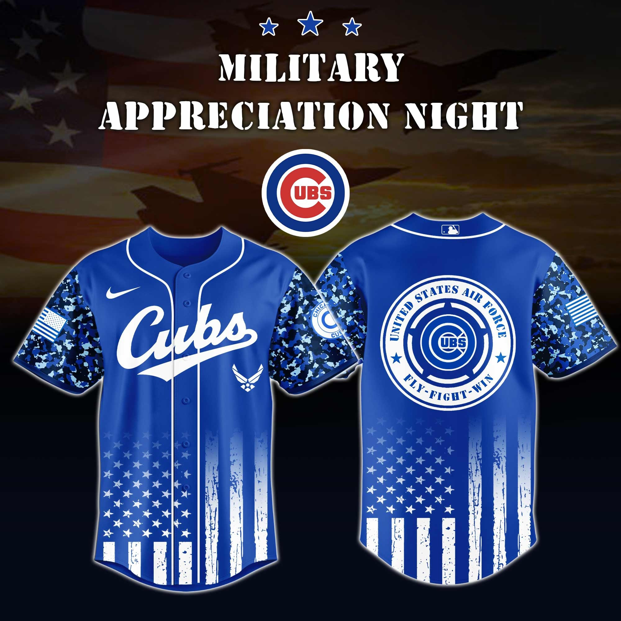Chicago Cubs MLB x Air Force Military Appreciation Night Jersey Editions  Chicago Cubs Merch