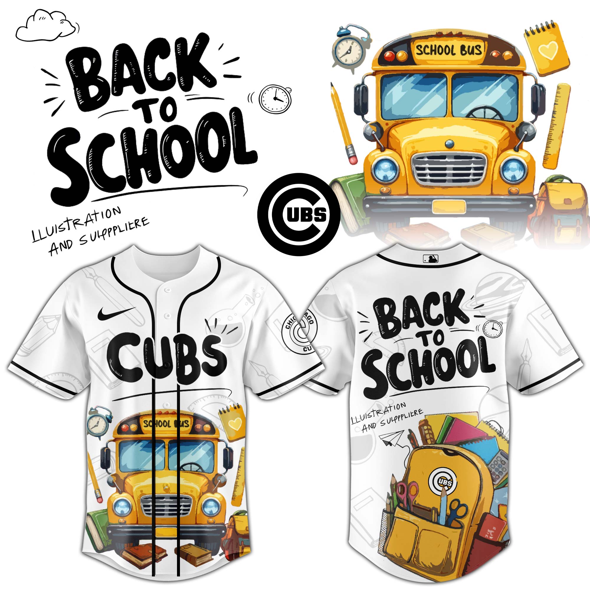 Chicago Cubs MLB x Back To School Personalized Baseball Jersey For Fans