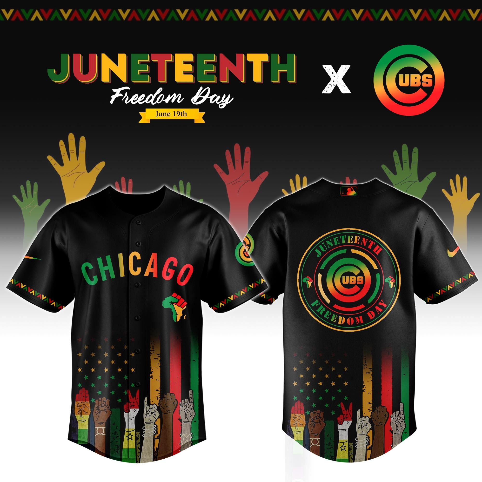 Chicago Cubs MLB x Juneteenth Jersey Gifts For Baseball Lovers
