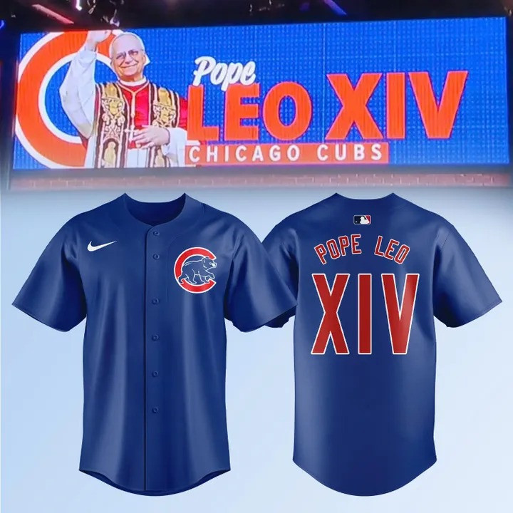 Chicago Cubs Pope Leo XIV Baseball Jersey MLB Cubs Pope Merch Cubs Fans Gifts For Him