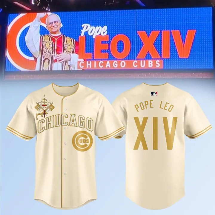 Chicago Cubs Pope Leo XIV Vatican Logo Baseball Jersey MLB Merch Cubs Fan Gifts