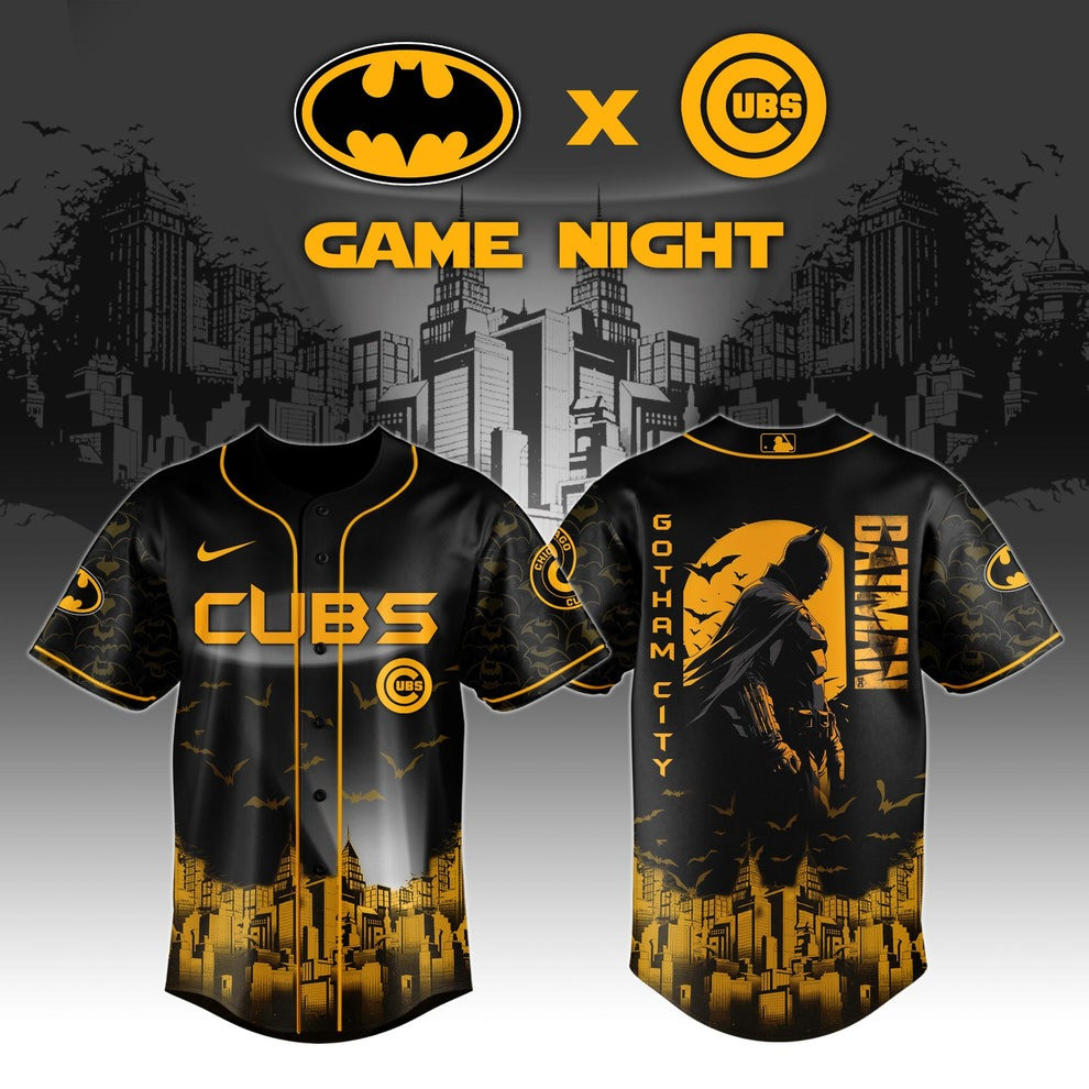 Chicago Cubs x DC Batman Game Night Jersey MLB Merch Unique Gifts For Cubs Fans For Dad