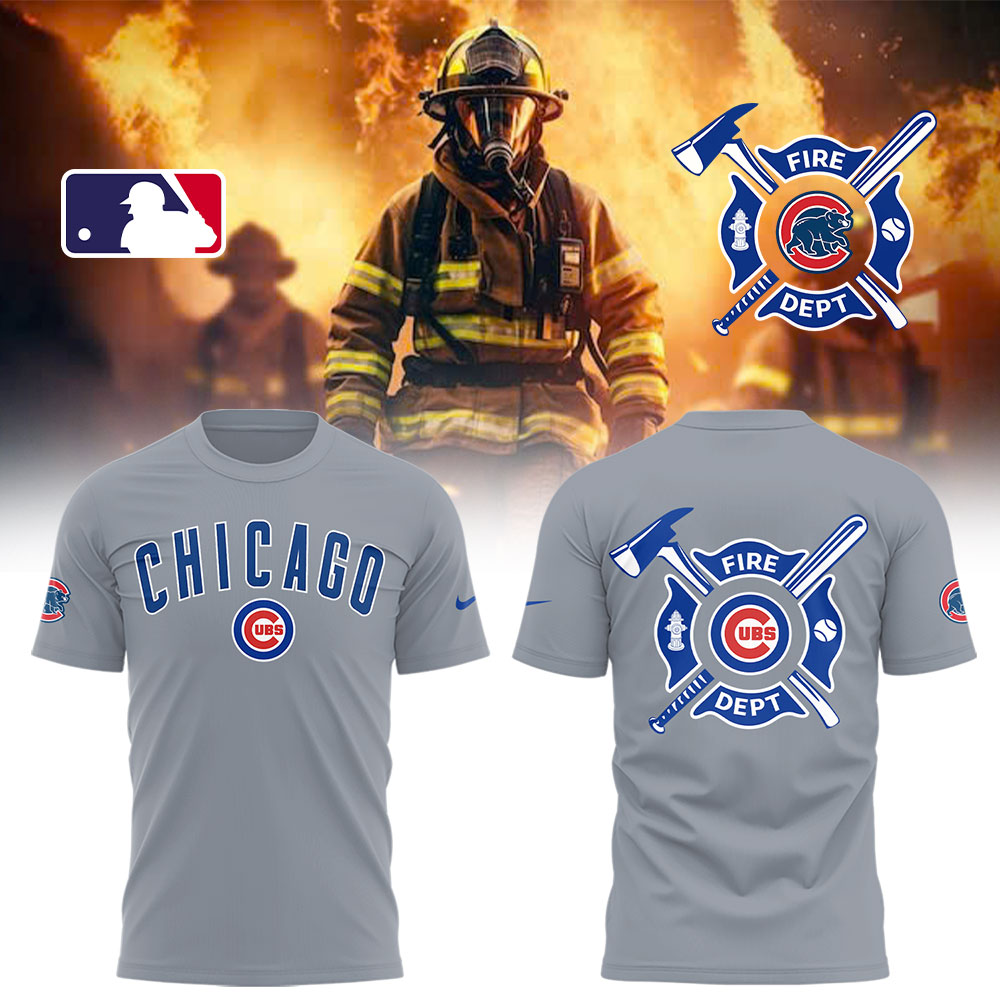 Chicago Cubs x Firefighter Appreciation Night T-Shirt Gift For Baseball Lover - L