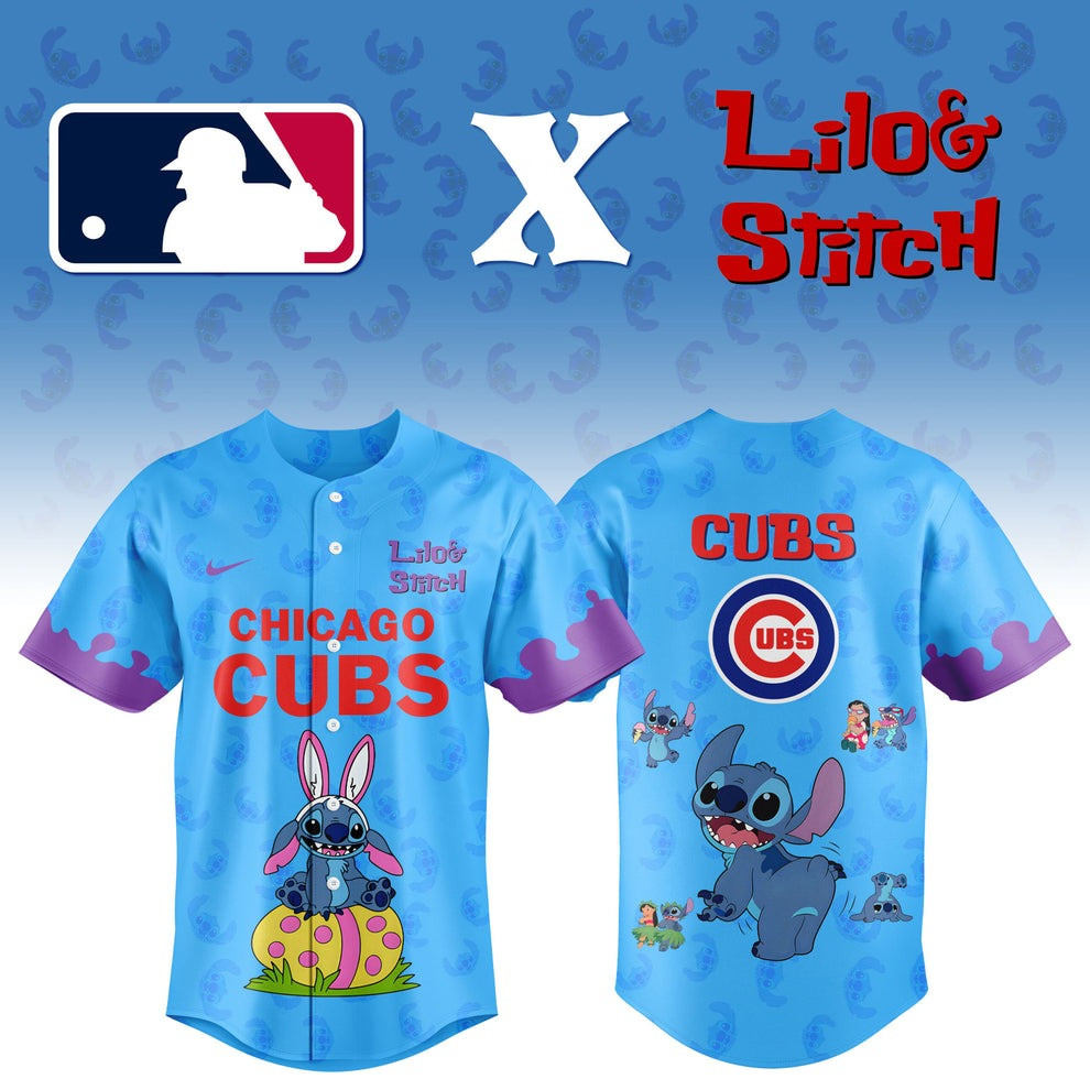 Chicago Cubs X Lilo And Stitch Jersey MLB Merch Best Gifts For Cubs Fans stitch Lovers