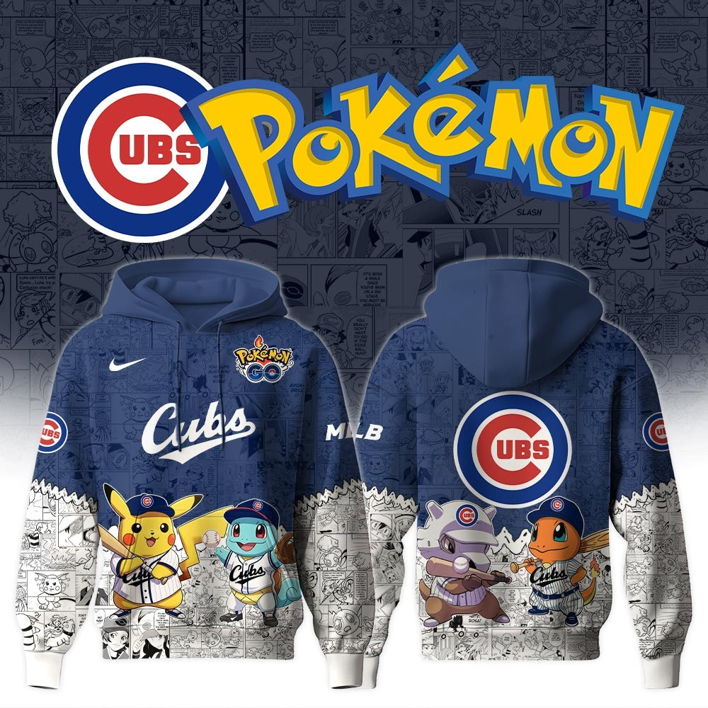 Chicago Cubs X PokÃ©mon Go Hoodie MLB Merch Cute Best Gifts For Baseball Lovers Fans
