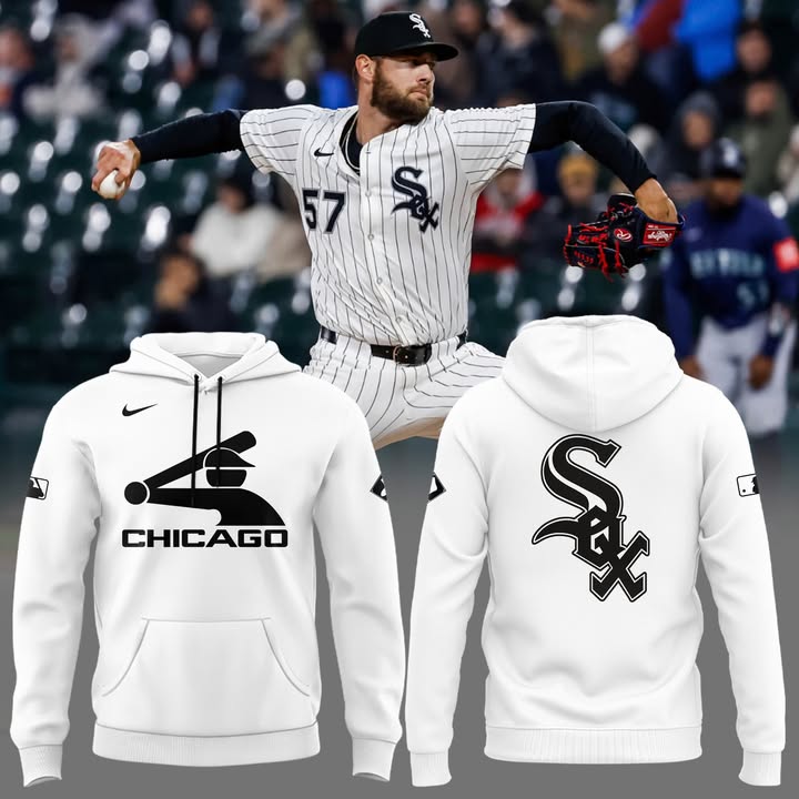 Chicago White Sox Baseball Stickman White Hoodie White Sox Merch Best Gift For Baseball Lover