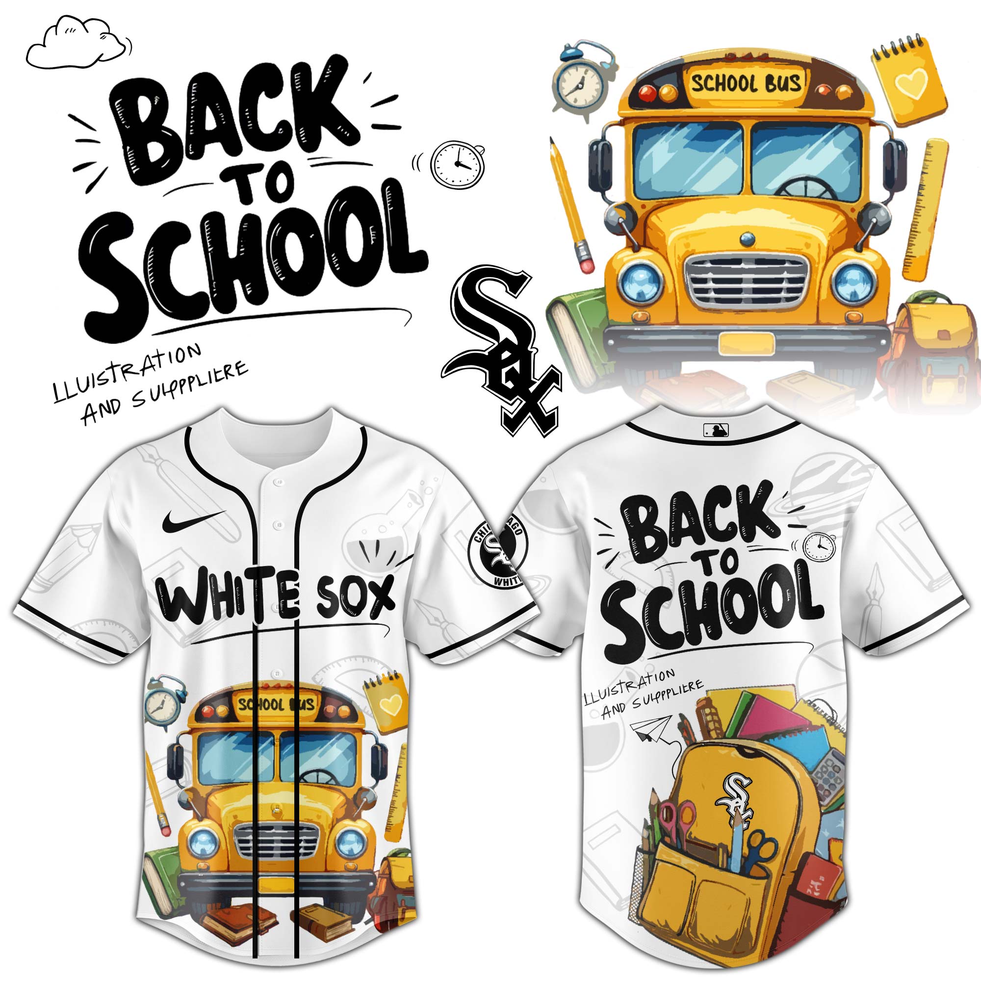 Chicago White Sox MLB x Back To School Personalized Baseball Jersey For Fans