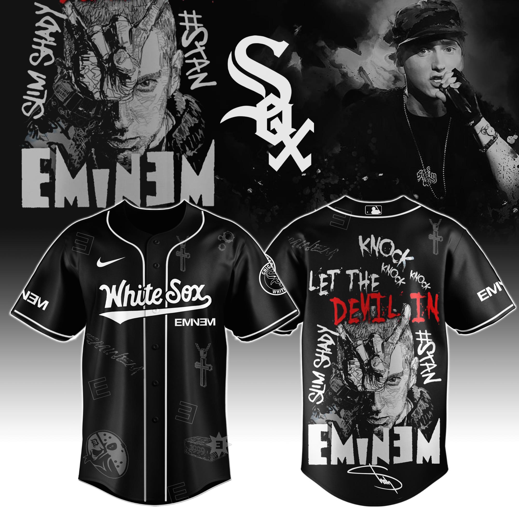 Chicago White Sox MLB x Eminem Stans' To Launch In Theatres Worldwide Personalized Baseball Jersey For Fans