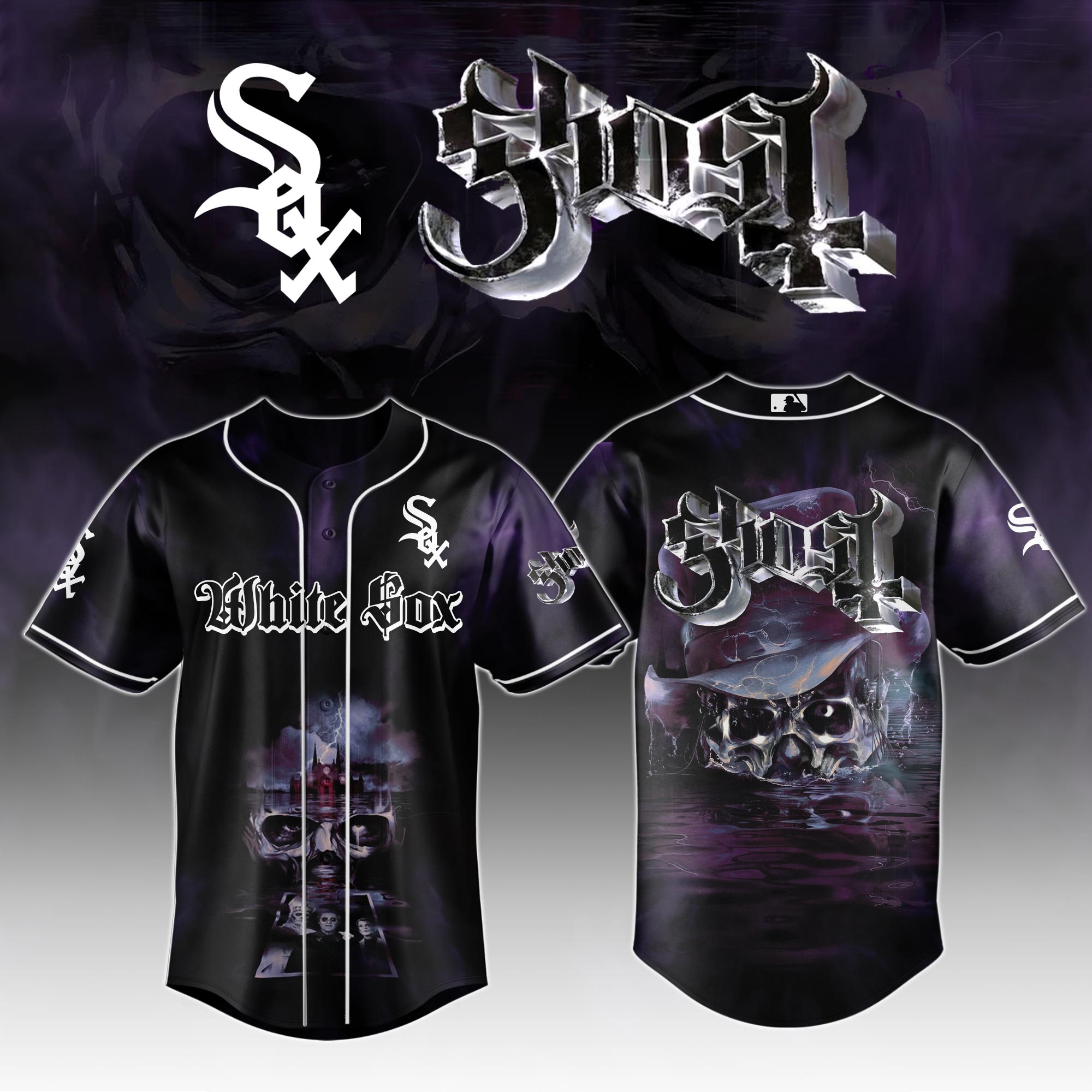 Chicago White Sox MLB x GHOST Skeletour World Tour Personalized Baseball Jersey For Fans