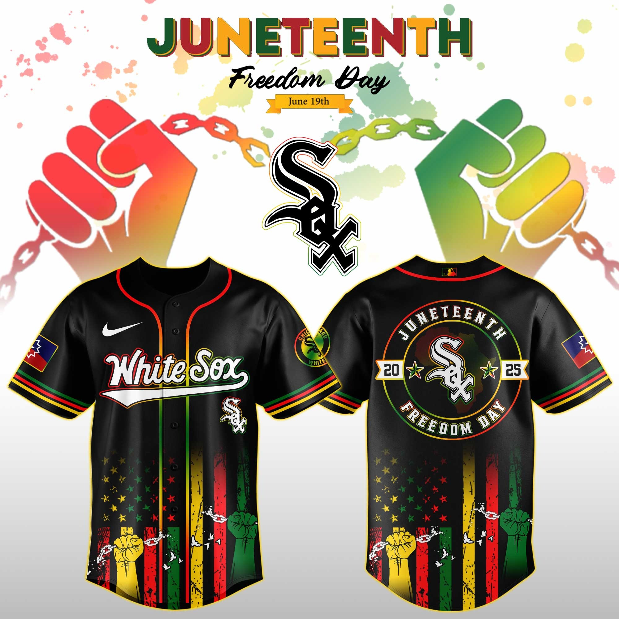 Chicago White Sox MLB X Juneteenth Day Jersey Jersey 2025 Unique Sport Merch For Him
