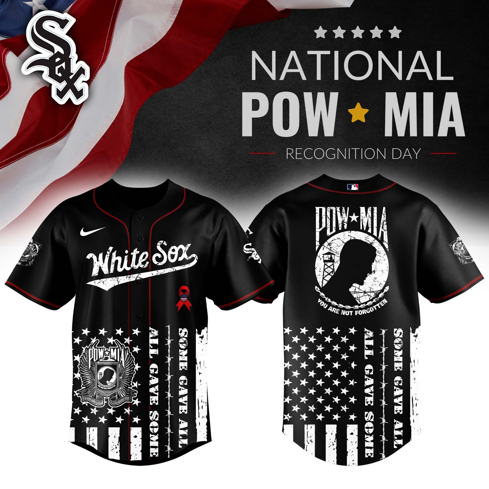 Chicago White Sox MLB x National POW/MIA Recognition Day Personalized Baseball Jersey For Fans
