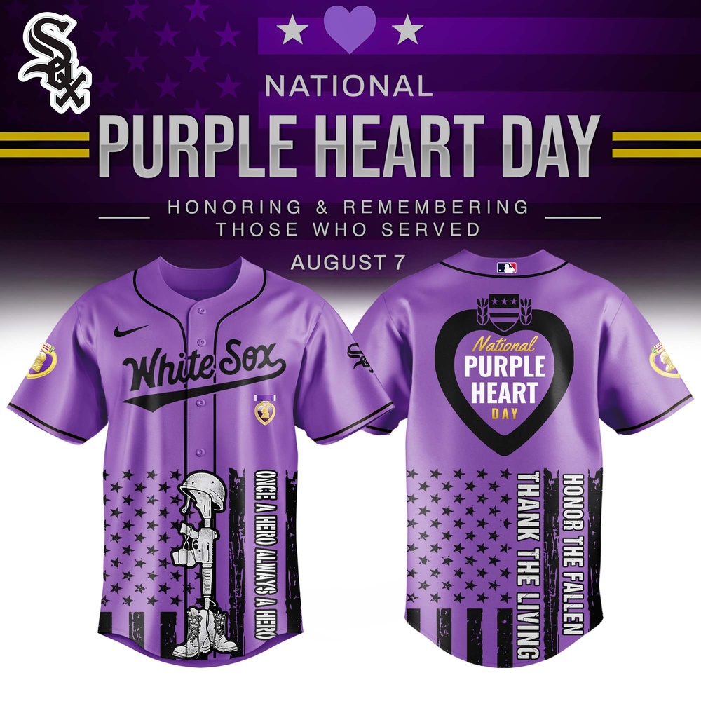 Chicago White Sox MLB X Purple Heart Day Personalized Baseball Jersey For Fans