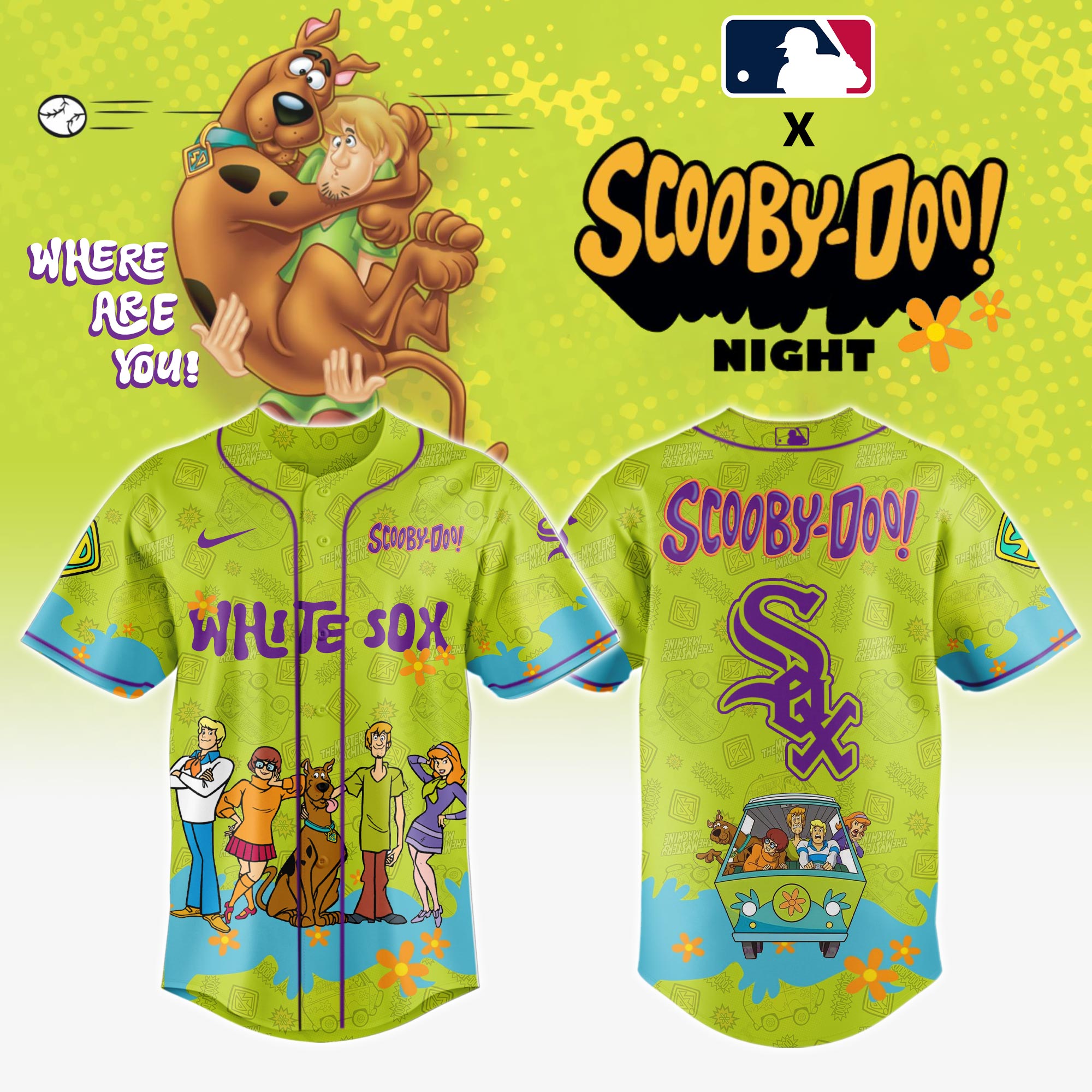 Chicago White Sox MLB x Scooby Doo Personalized New Baseball Jersey For Fans