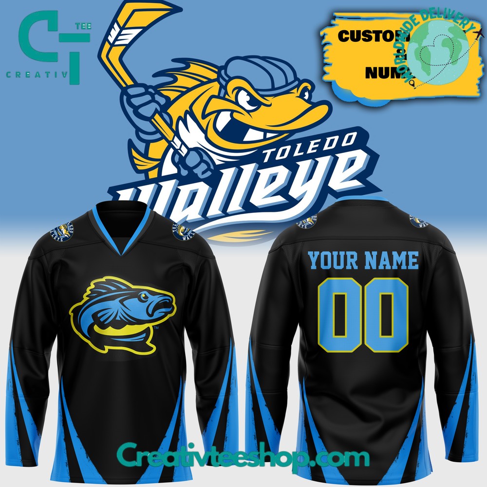 CHL Toledo Walleye Black Hockey Jersey
