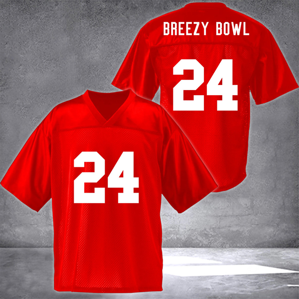 Chris Brown Breezy Bowl 2025 Tour Merch Jersey Red Number 24 Chris Brown Fan Gift Ideas