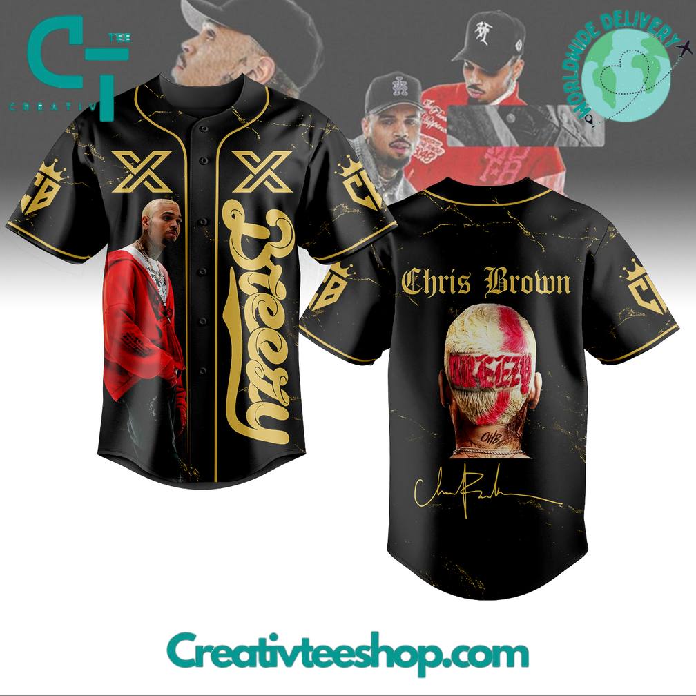 Chris Brown Breezy Signature Special Black Baseball Jersey - vazava store