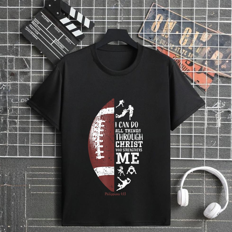 Christian Football Philippians 413 I Can Do All Things Gift T-Shirt