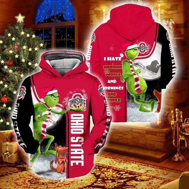 Christmas Grinch Ohio State Buckeyes I Hate Morning People Hoodie  Zip Hoodie Version 1769