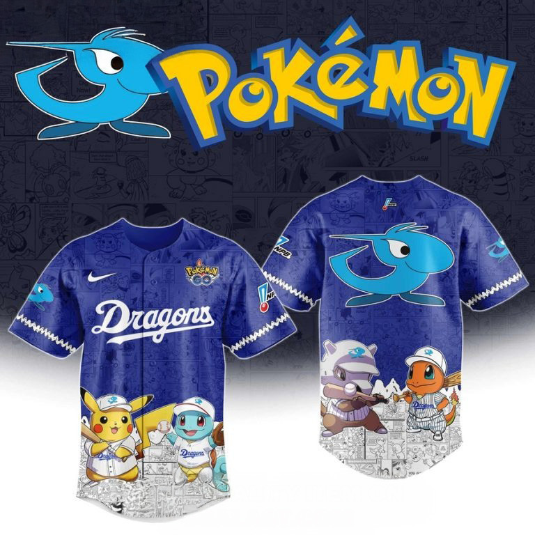 Chunichi Dragons x Pokemon Baseball Jersey Gifts For Baseball Fans