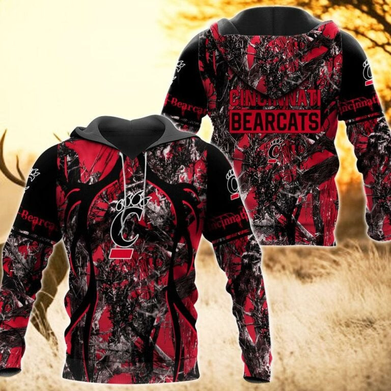 Cincinnati Bearcats Camo Hunting 3D printed Sweatshirt Hoodie Zipped Hoodie