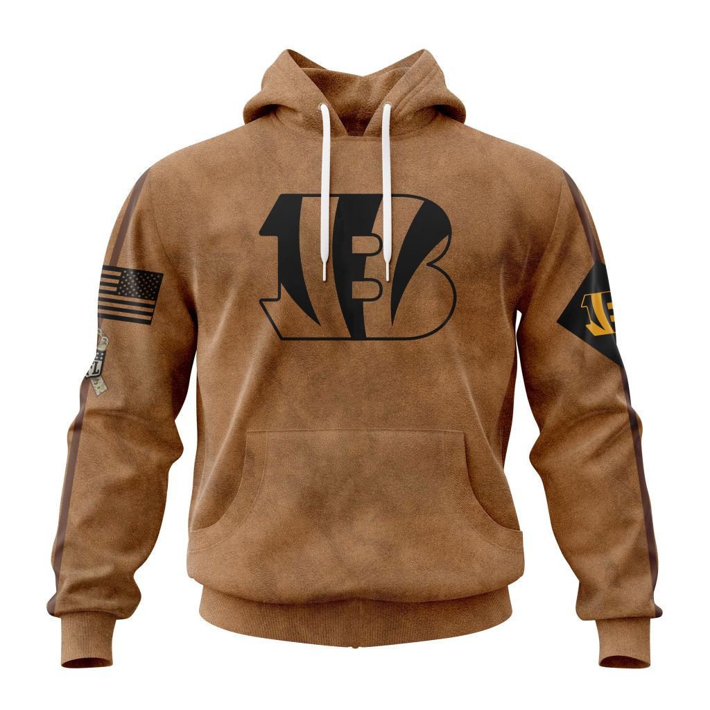 Cincinnati Bengals Basic Brown NFL 3D Hoodie