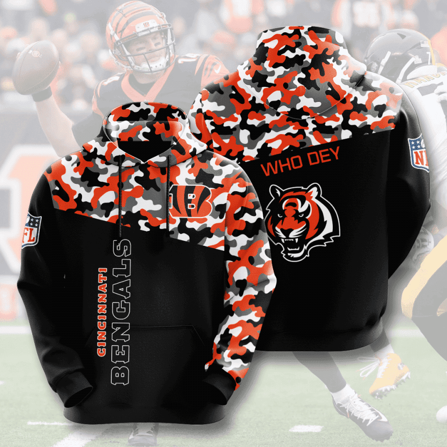 Cincinnati Bengals Camo Hoodie  Zip Hoodie Version 2581