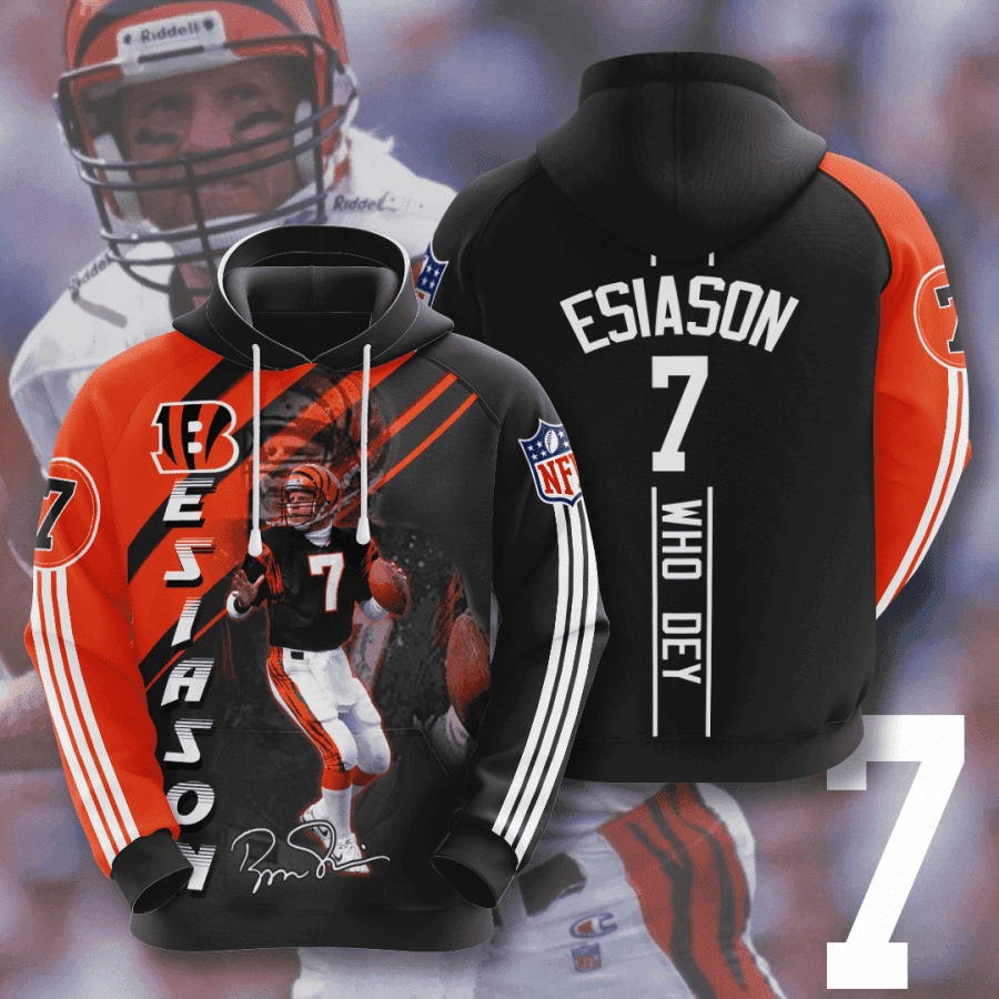 Cincinnati Bengals Esiason 7 Hoodie  Zip Hoodie Version 2563