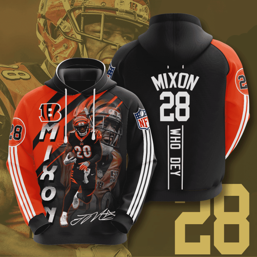 Cincinnati Bengals Joe Mixon Hoodie  Zip Hoodie
