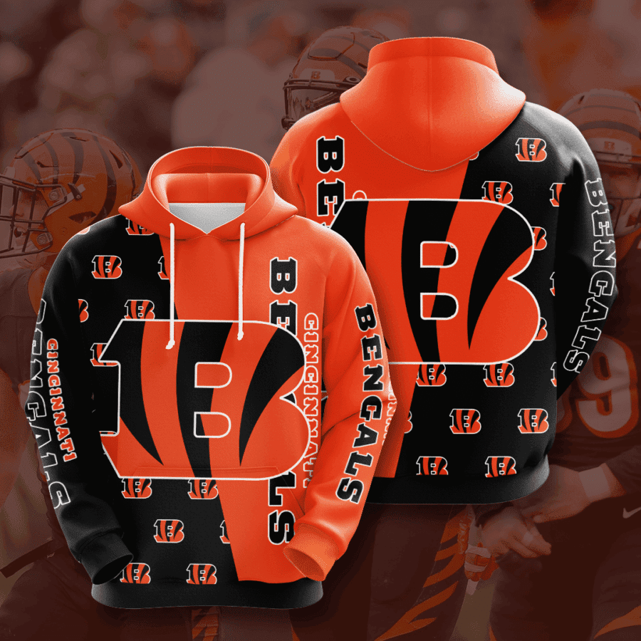 Cincinnati Bengals Multiple Logos Hoodie  Zip Hoodie Version 2578