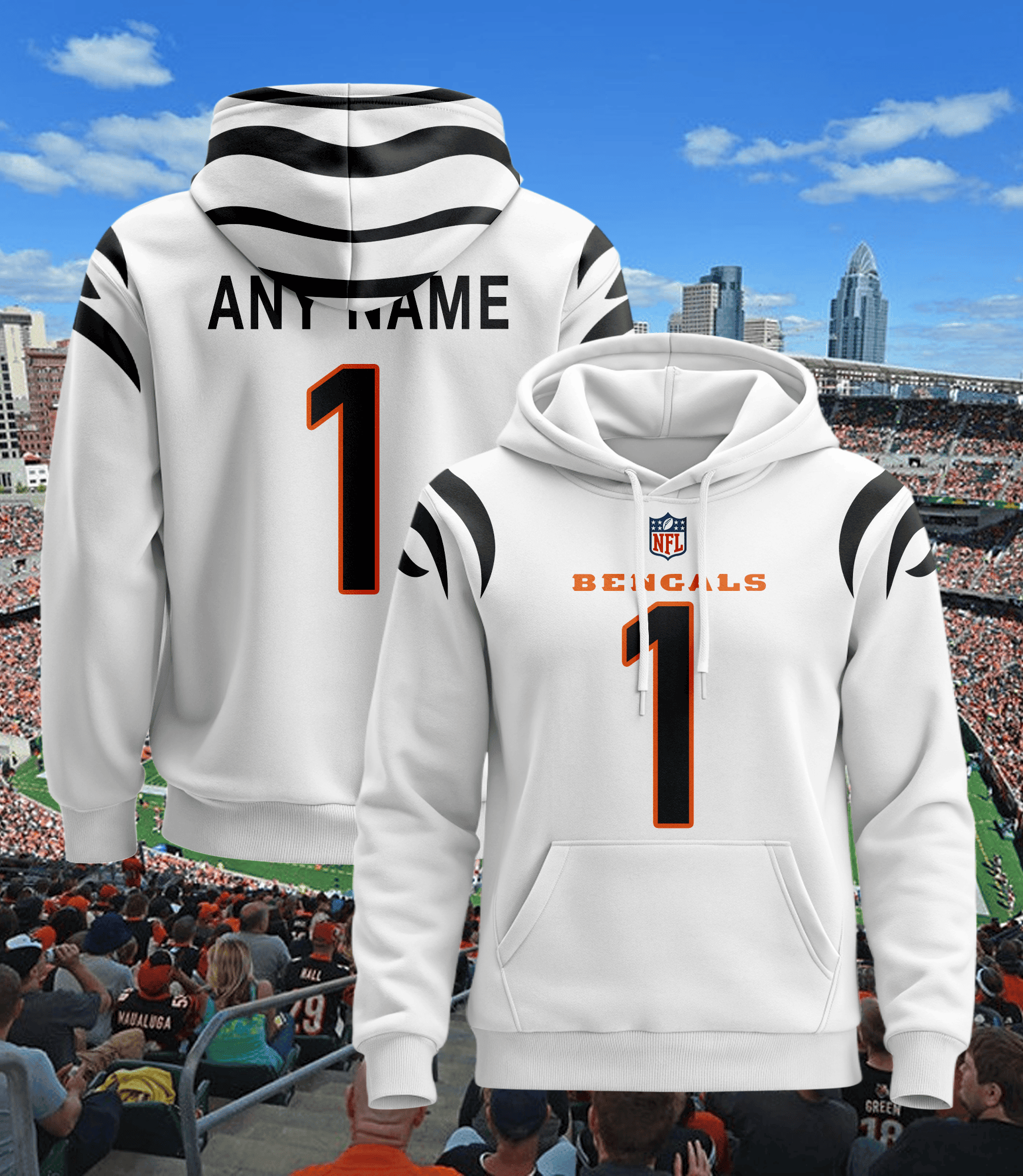 Cincinnati Bengals Personalized Name And Number NFL 3D Hoodie Version 16