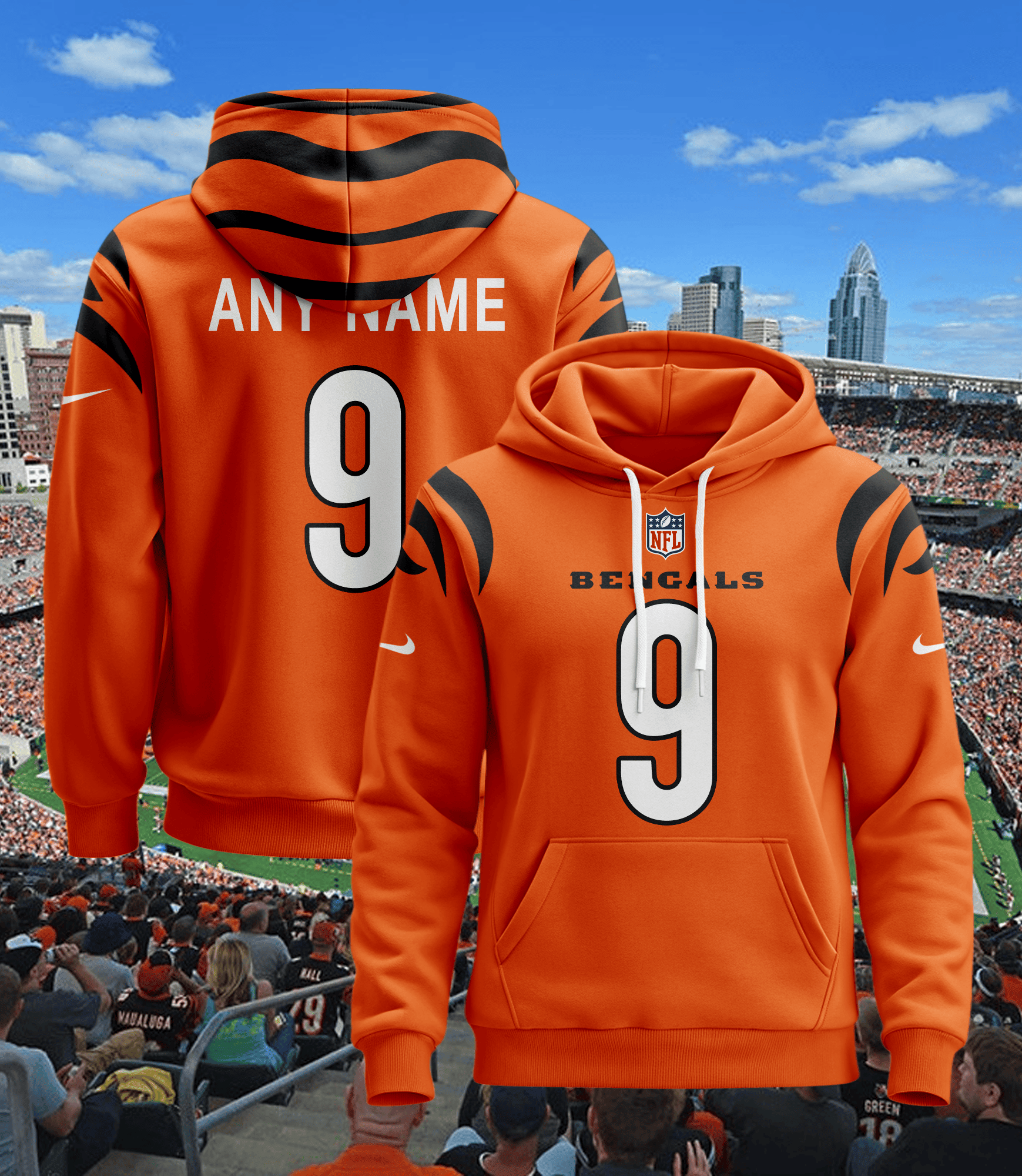 Cincinnati Bengals Personalized Name And Number NFL 3D Hoodie Version 18