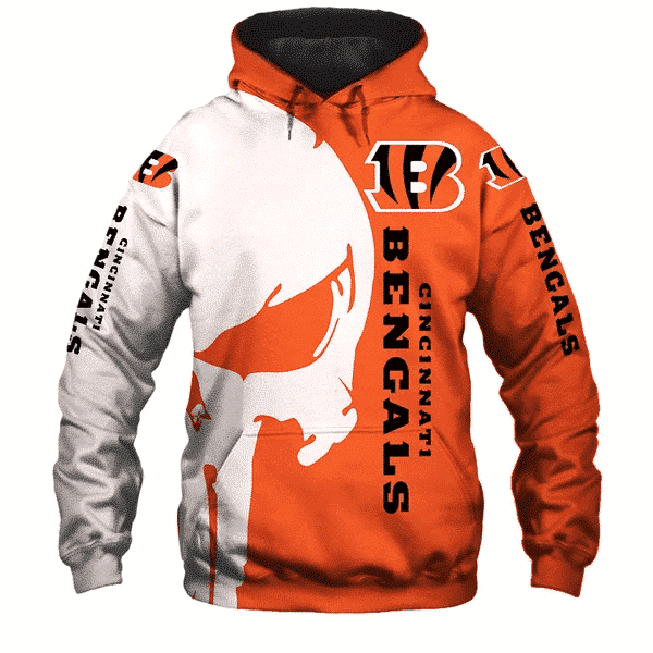 Cincinnati Bengals Punisher NFL Unisex 3D Hoodie