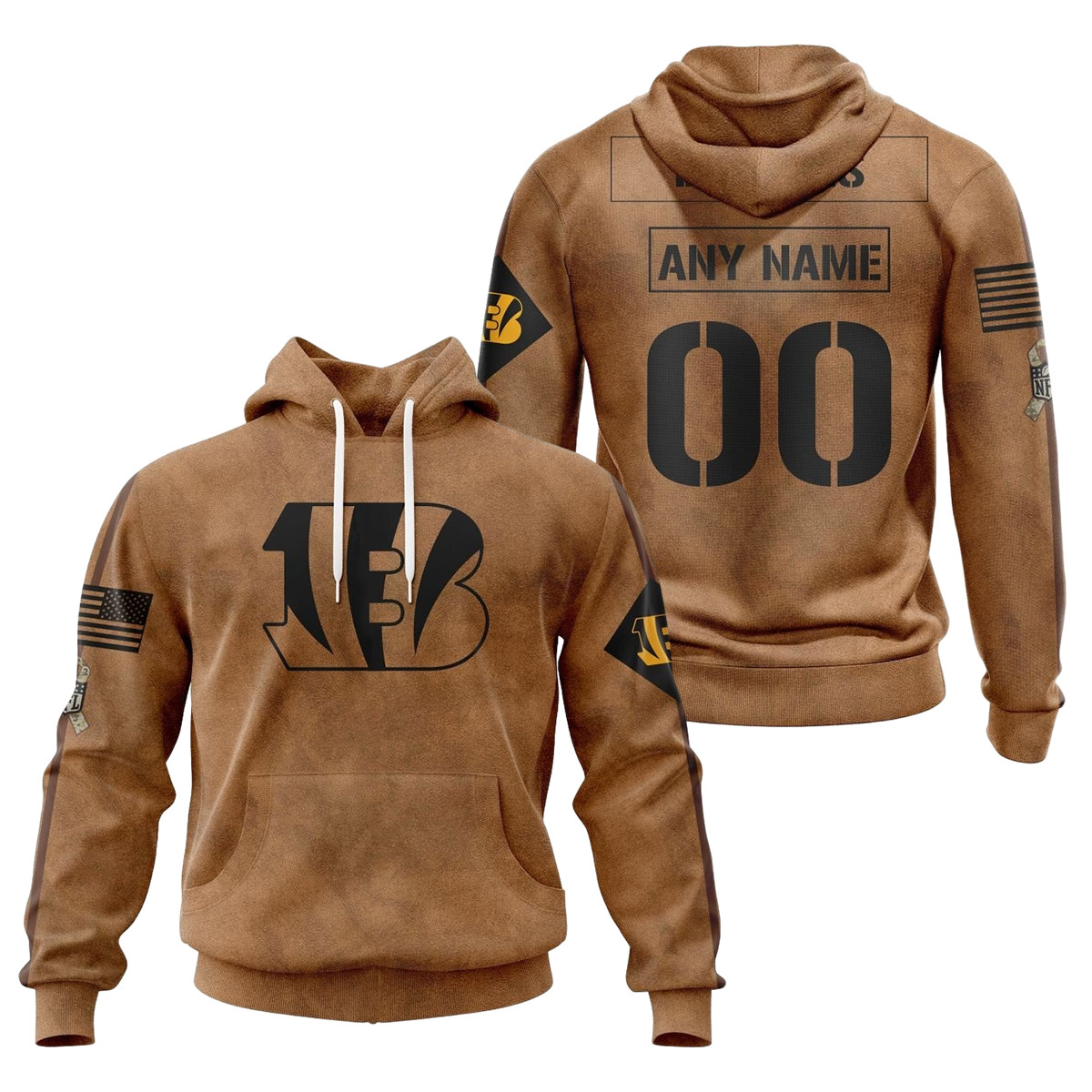 Cincinnati Bengals Salute To Service Club 3D printed Sweatshirt Hoodie Zipped Hoodie