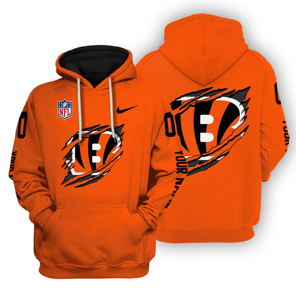 Cincinnati Bengals Scratch Logo NFL 3D Hoodie Version 122
