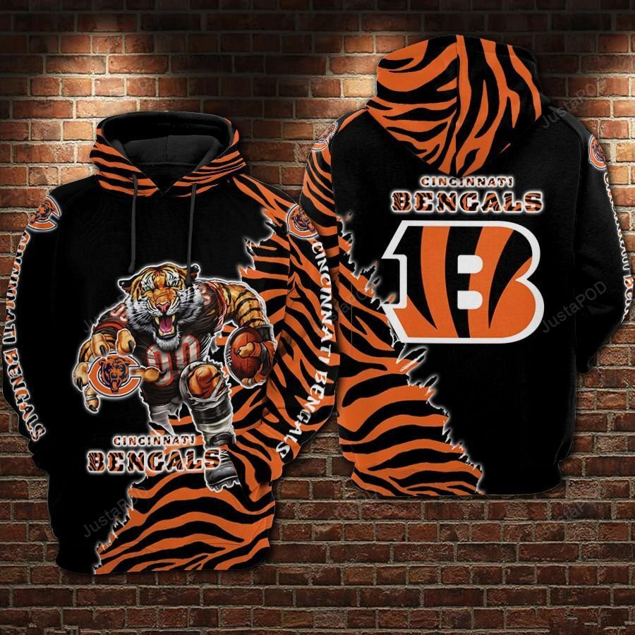 Cincinnati Bengals Tiger NFL Football Team Hoodie